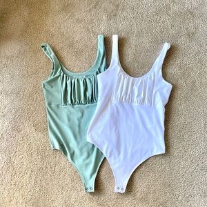 Abercrombie body suit set bundle of two knit soft af collection white green